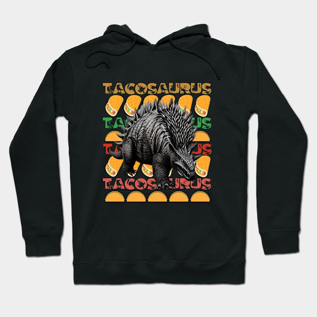 Tacosaurus Stegosaurus Dinosaur Hoodie by Praizes